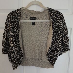 Lane Bryant Women's Leopard Print Shrug - Black and Cream